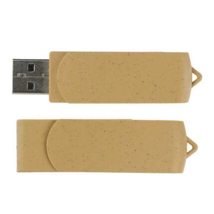 Wheat Straw Swivel USB Flash Drives, 4GB to 32GB